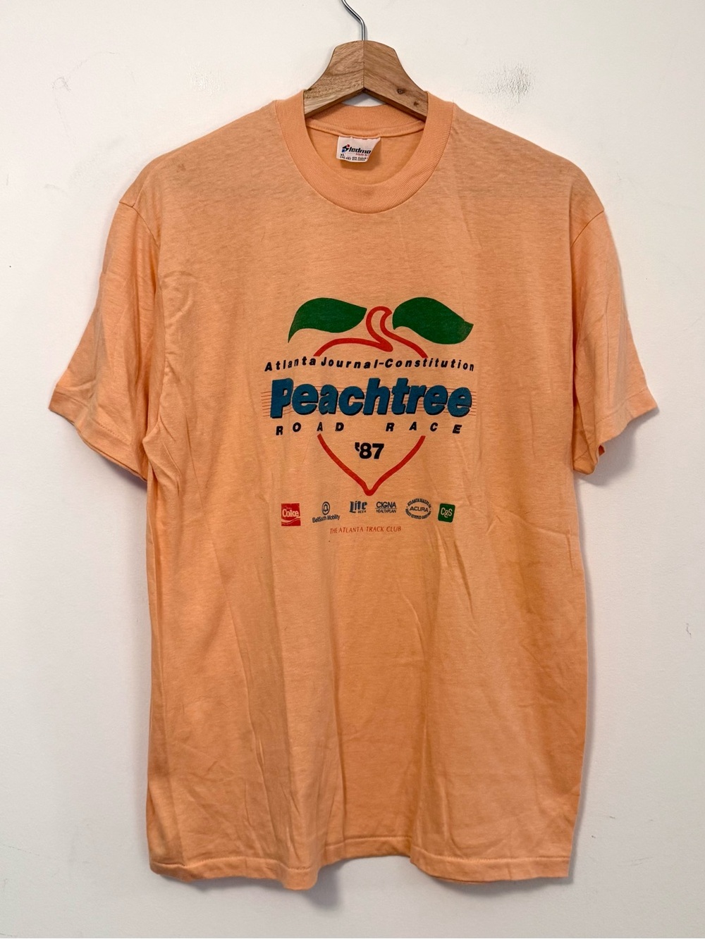 VTG 1987 AJC Peachtree Road Race Stedman Single Stitch Graphic Tee